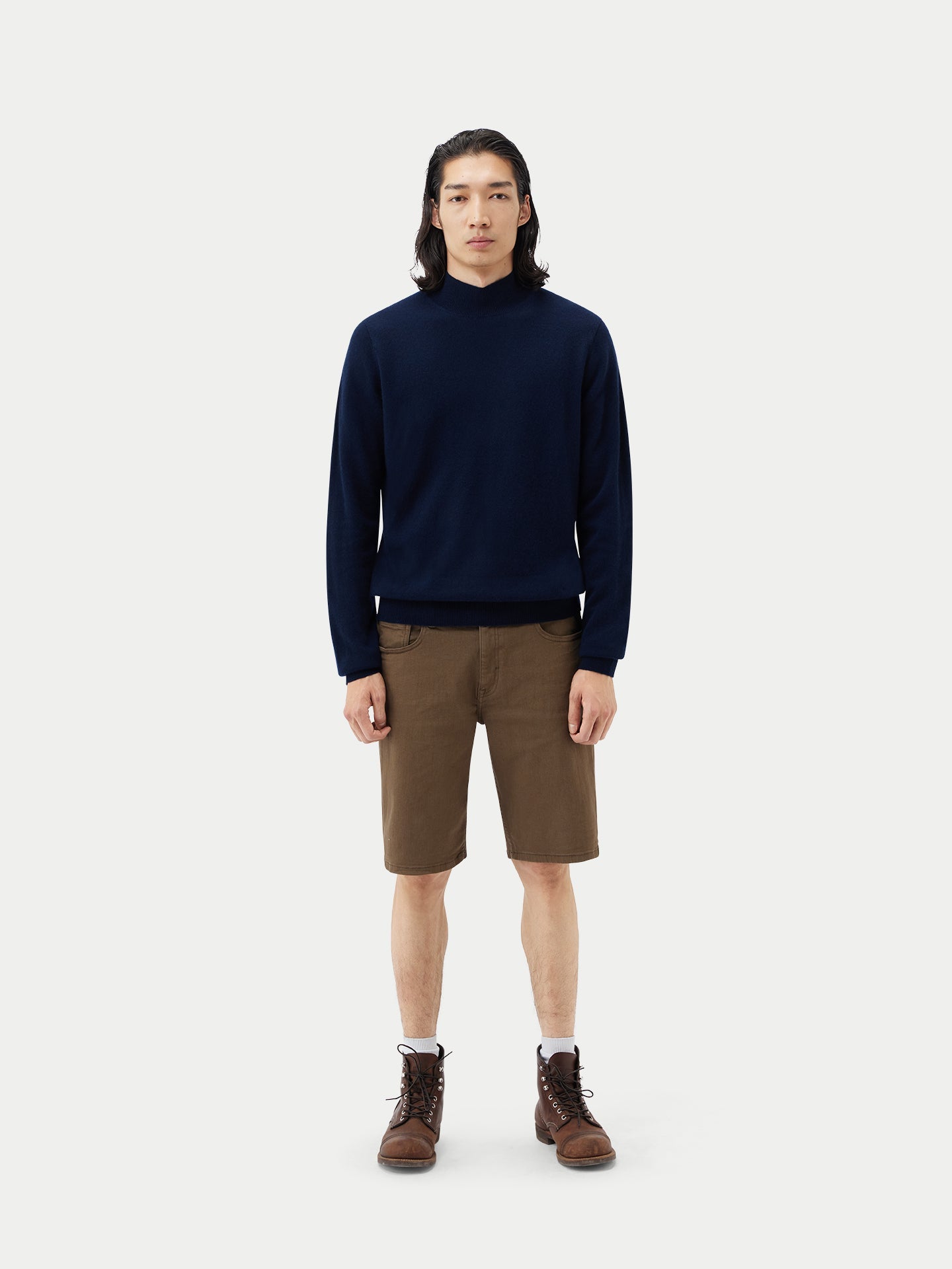 Col haut homme en cachemire marin -Gobi Cashmere
