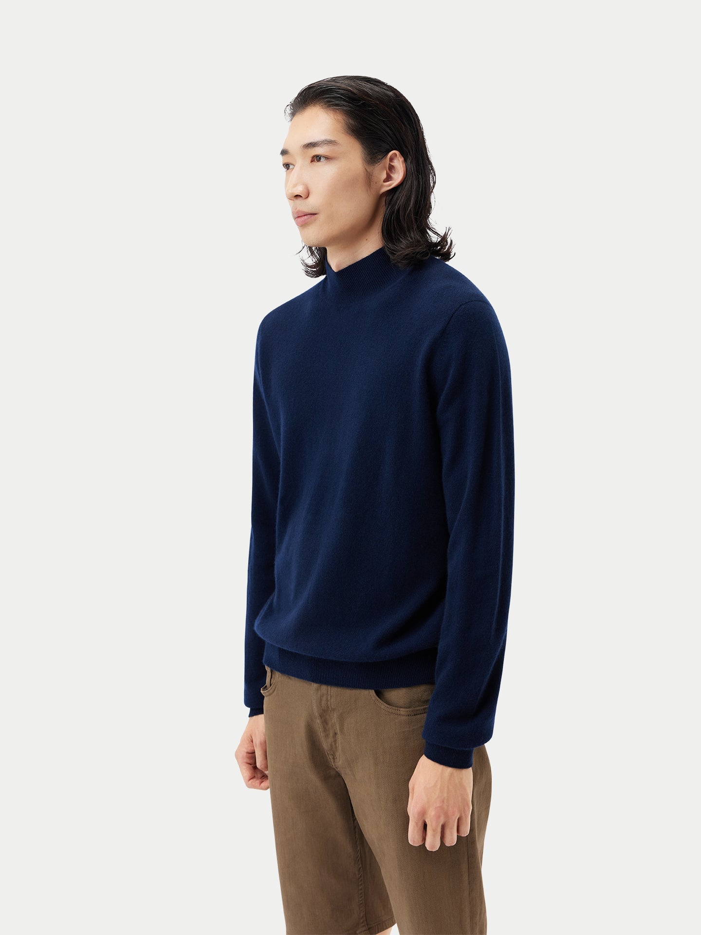 Col haut homme en cachemire marin -Gobi Cashmere