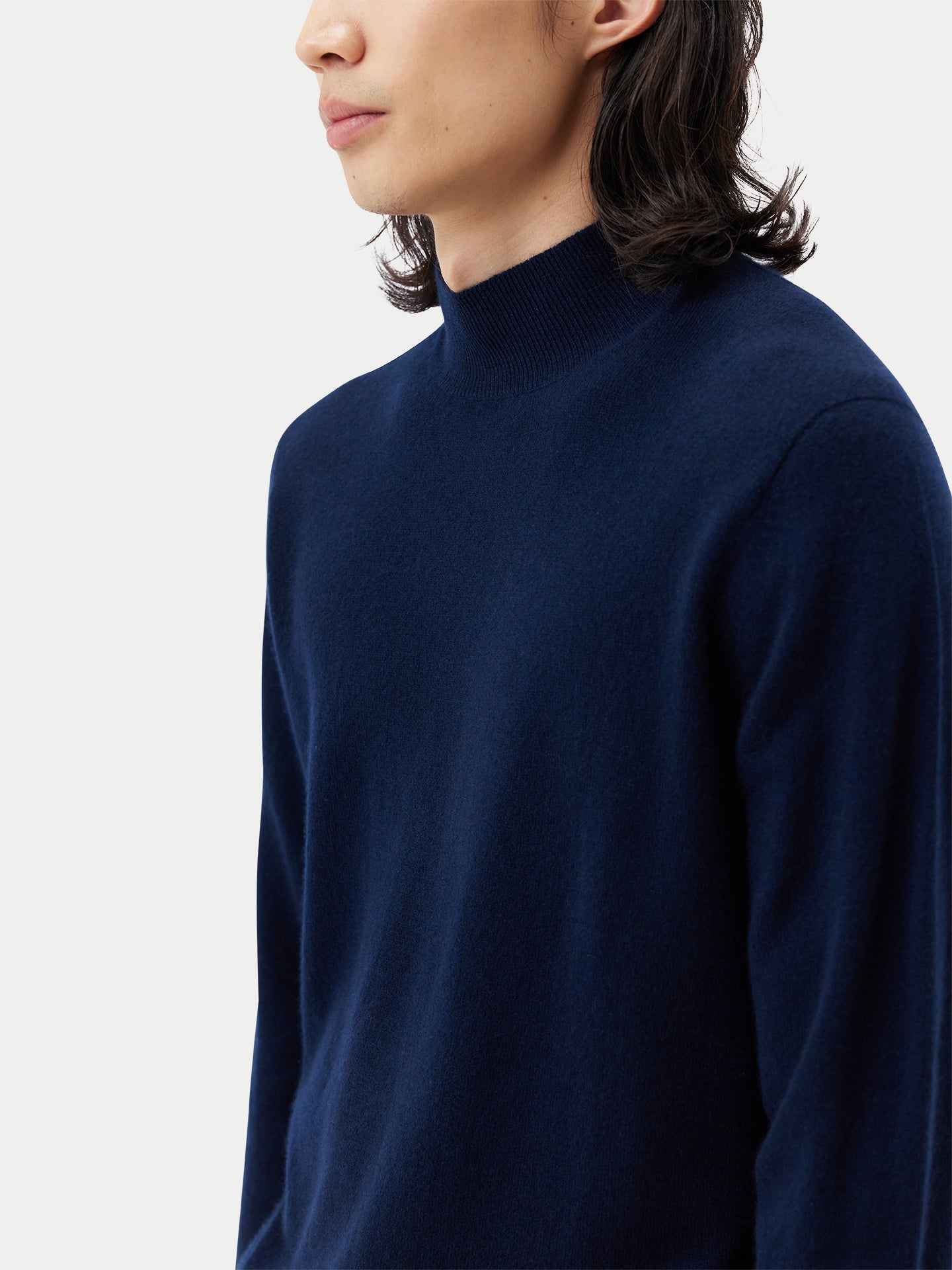 Col haut homme en cachemire marin -Gobi Cashmere