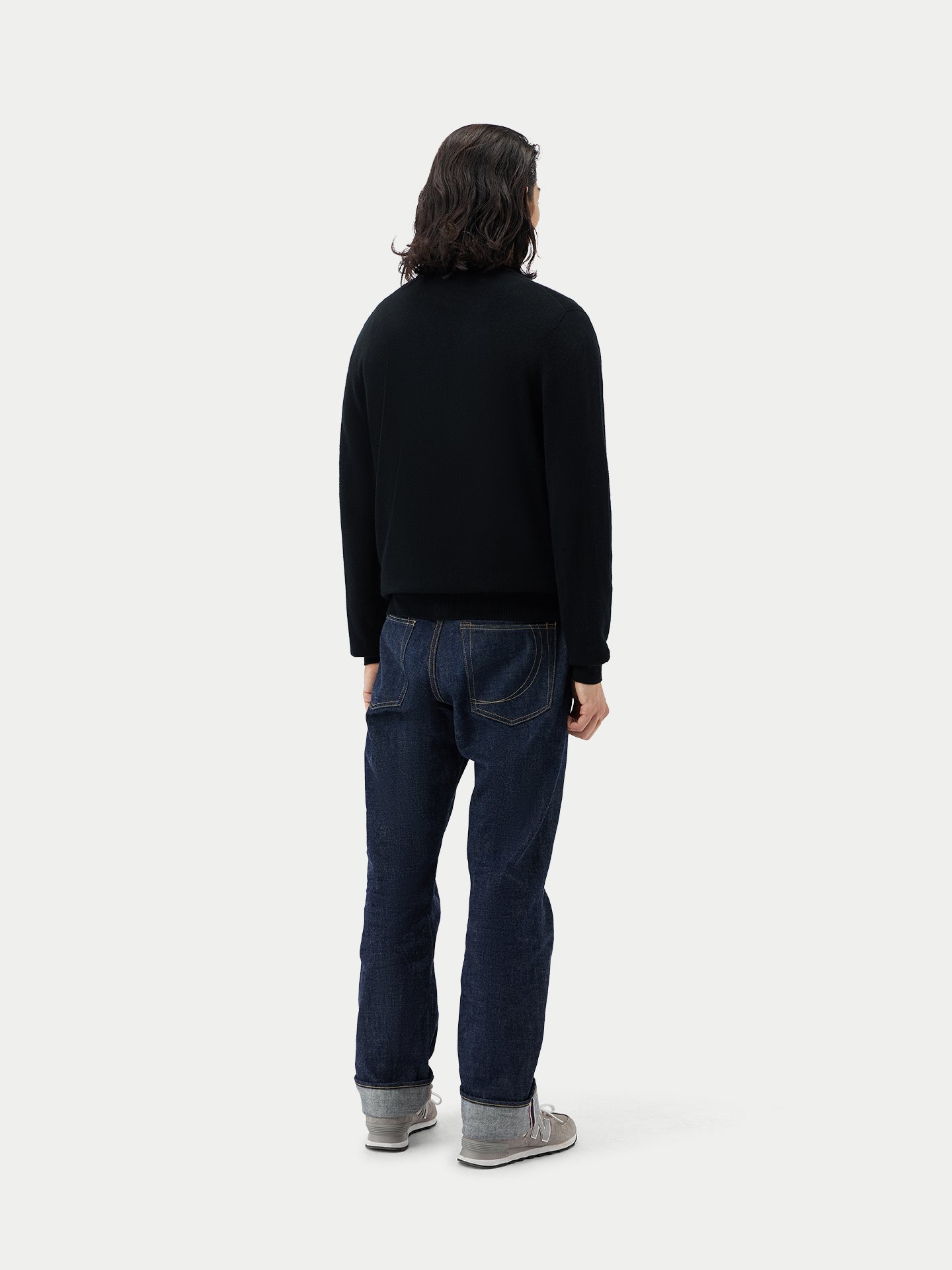 Men's Cashmere V-neck Cardigan Black - Gobi Cashmere