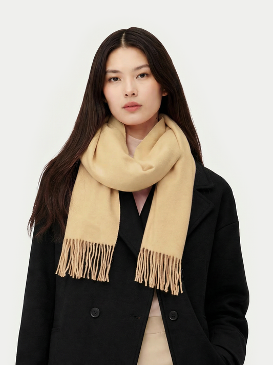 Écharpe avec franges en cachemire pour unisex