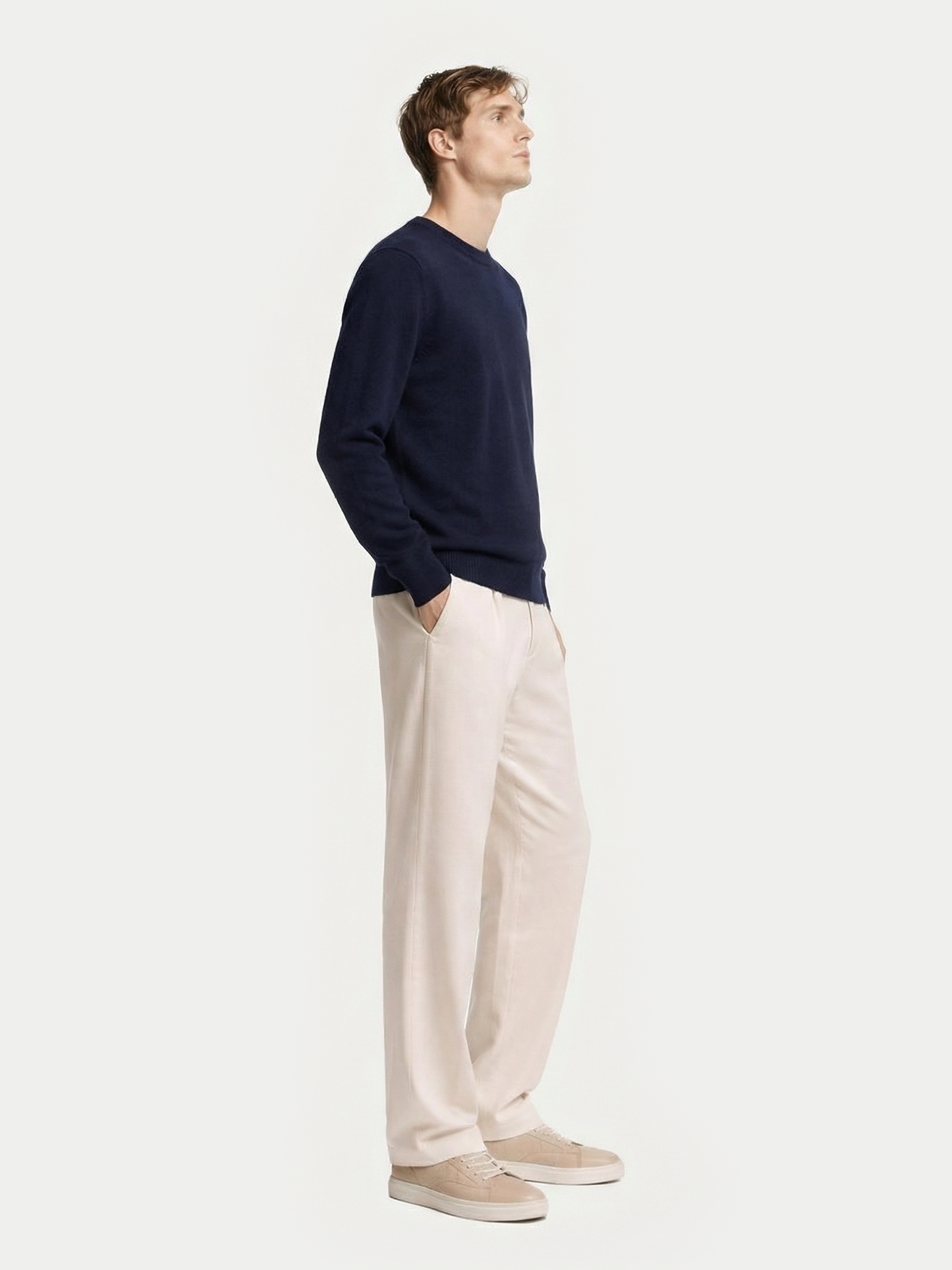 Pull col rond en cachemire Essential pour hommes