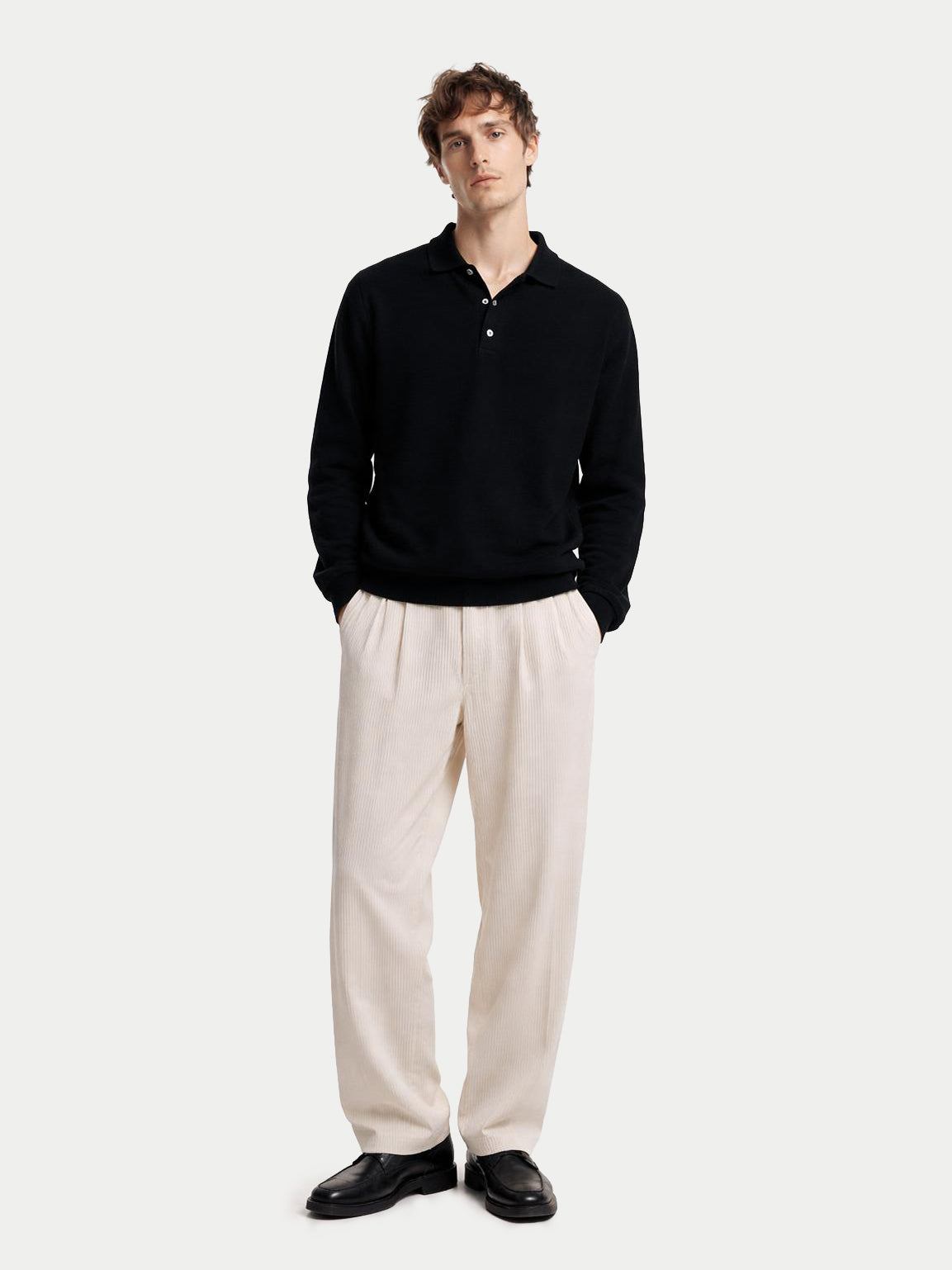 Pull col polo en cachemire Essential pour hommes