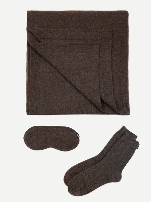 Unisex Cashmere Travel Set Cocoa - Gobi Cashmere