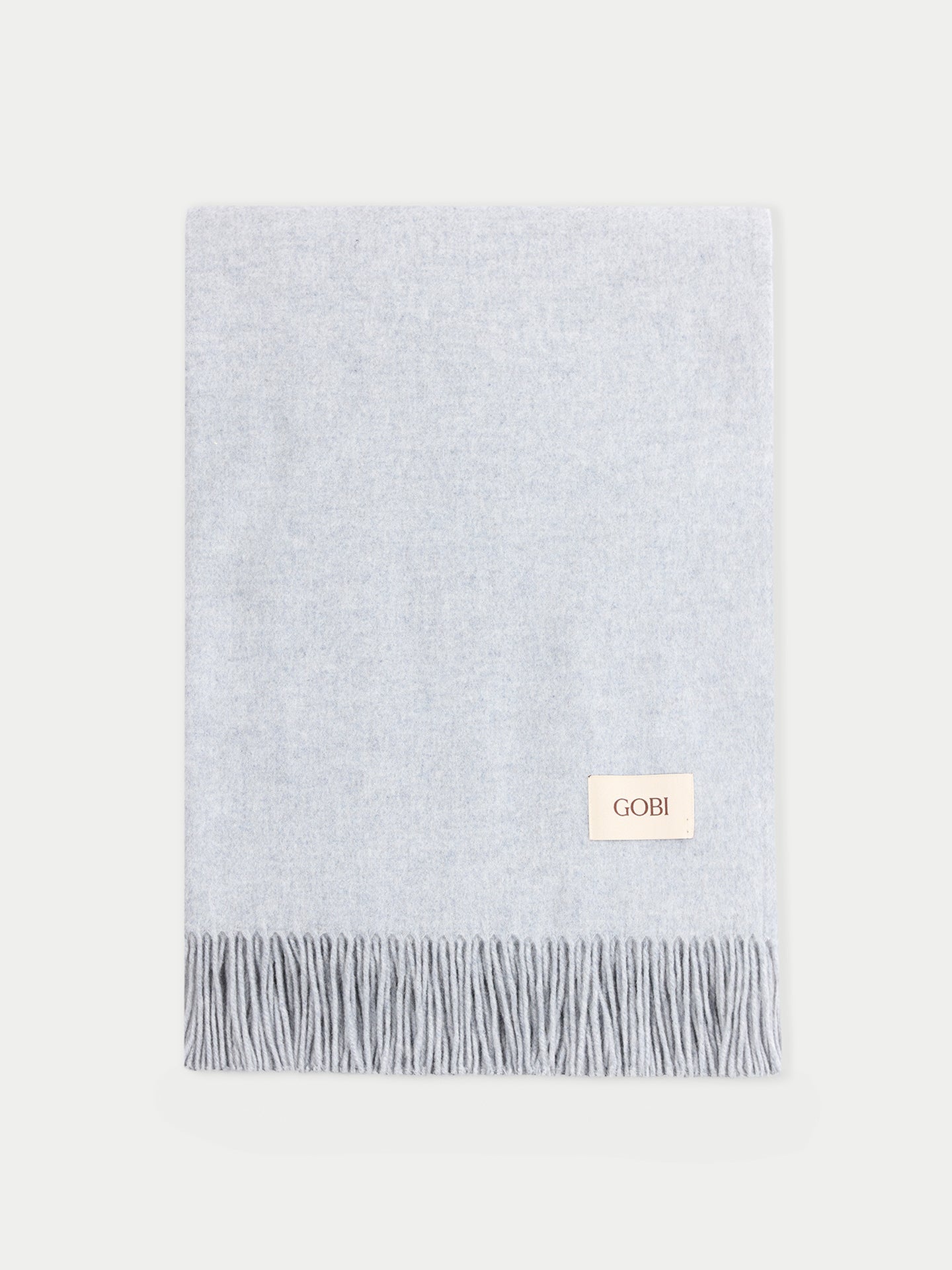 Grande couverture avec franges en Cachemire Gris - Gobi Cashmere