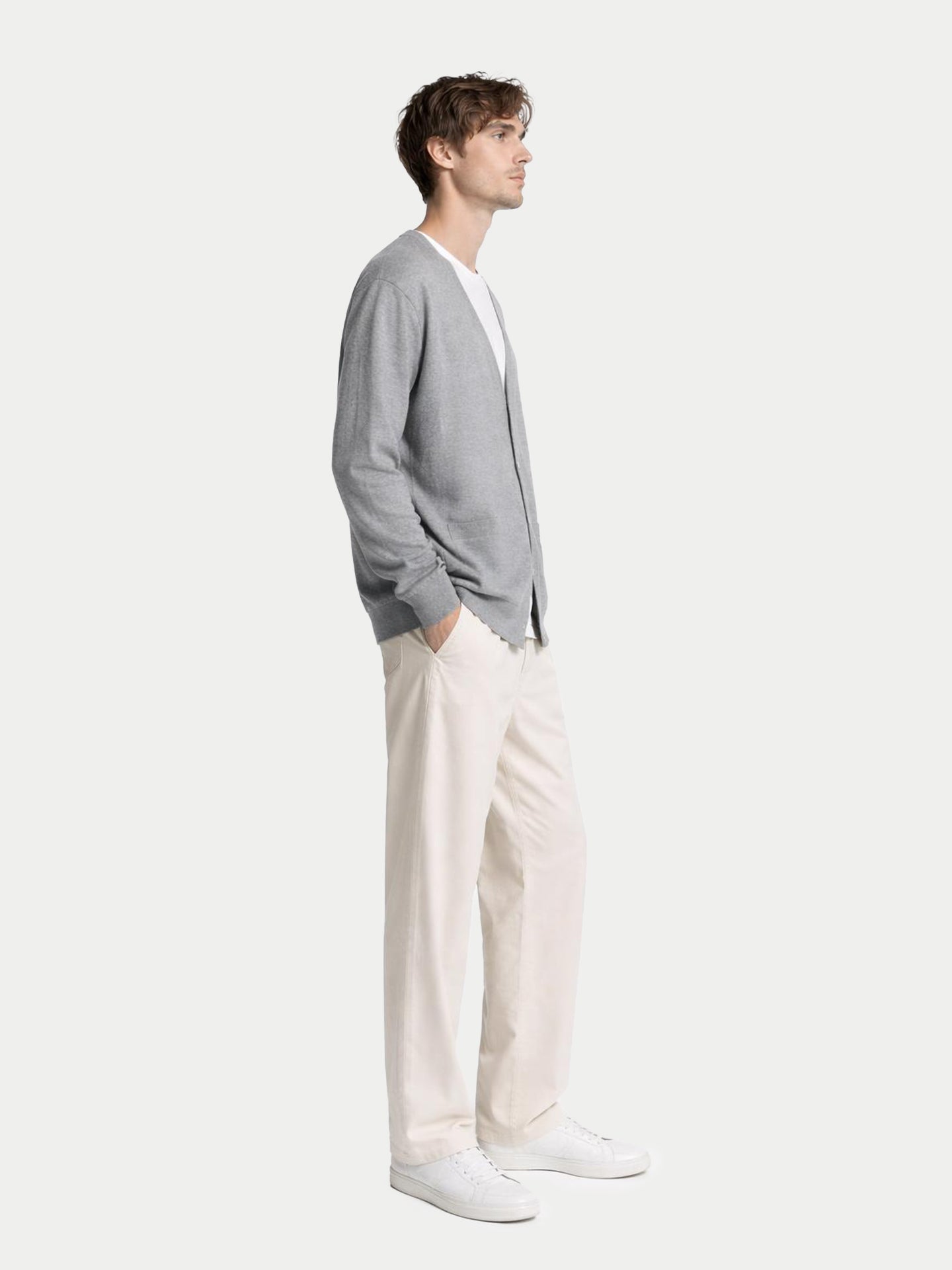 Cardigan col en V en cachemire Essential pour hommes