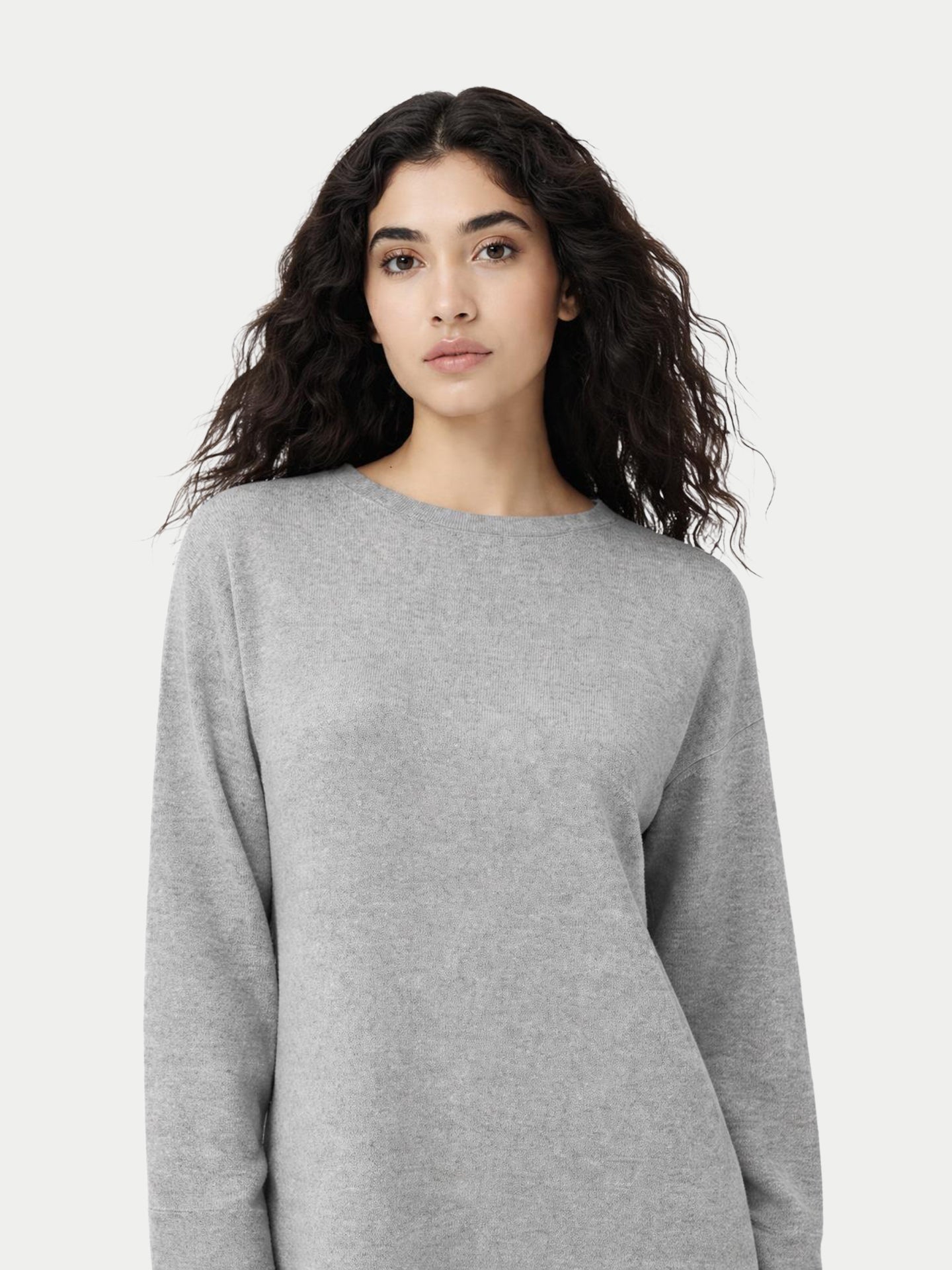 Robe en Cachemire Sans Coutures à Col Rond
