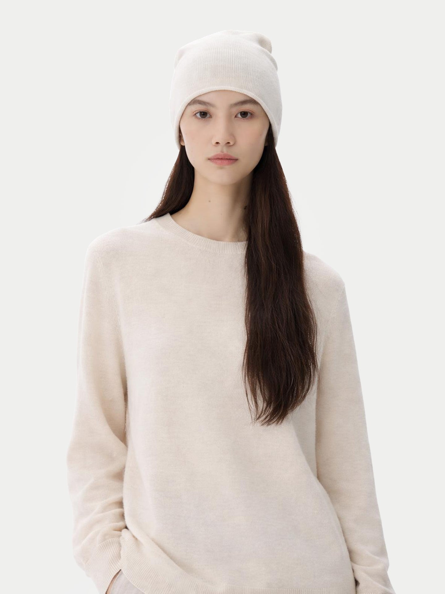 Ensemble pull et bonnet en cachemire Couleur Organique