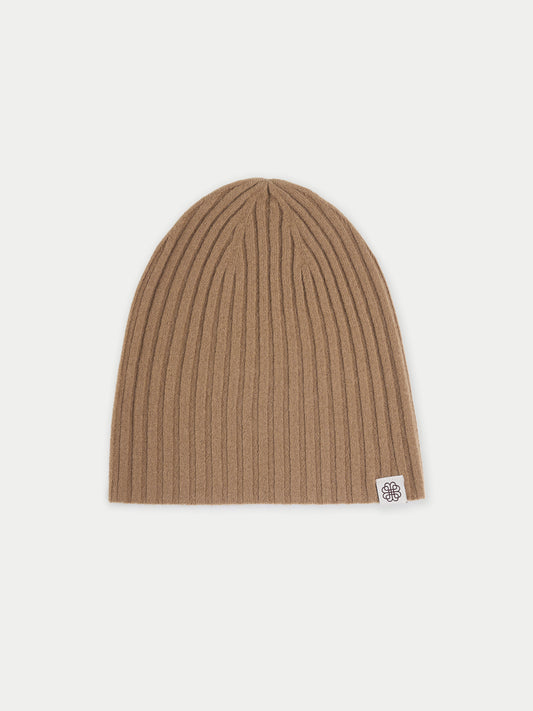 Bonnet en tricot côtelé en cachemire