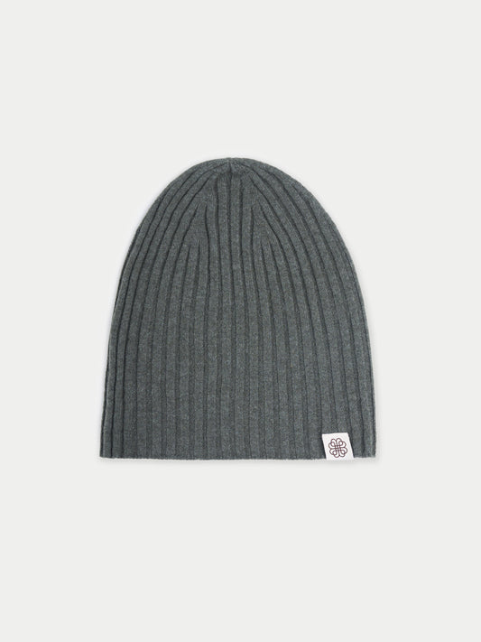 Bonnet en tricot côtelé en cachemire