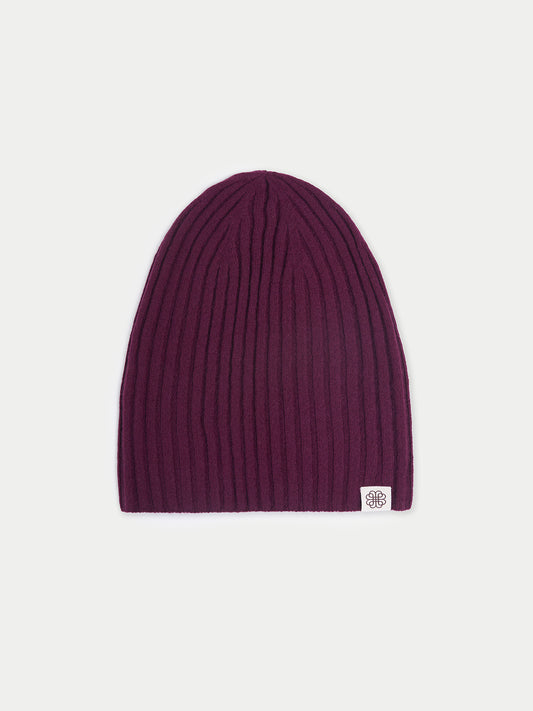 Bonnet en tricot côtelé en cachemire