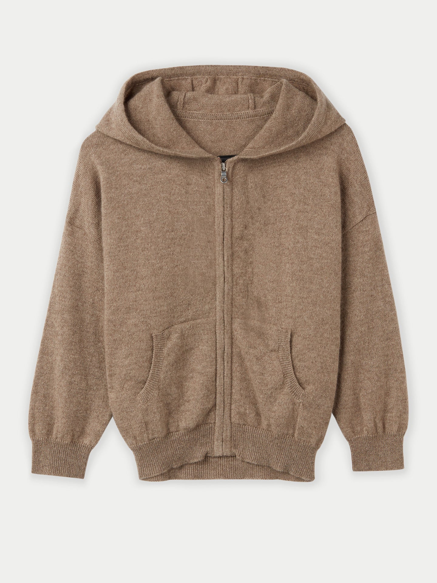 Cardigan zippé à capuche en cachemire Taupe - Gobi Cashmere