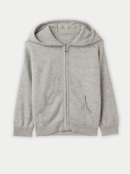 Cardigan zippé à capuche en cachemire Gris - Gobi Cashmere