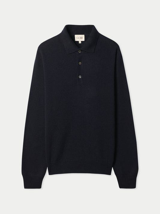 Pull col polo en cachemire Essential pour hommes