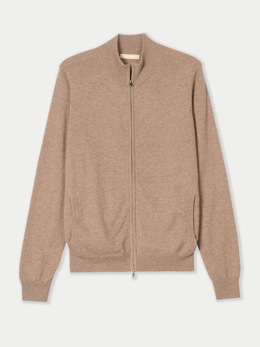 Cardigan zippé en cachemire Essential pour hommes Couleur Organique