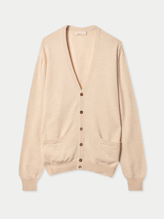 Cardigan a col V en cachemire pour hommes Couleur Organique