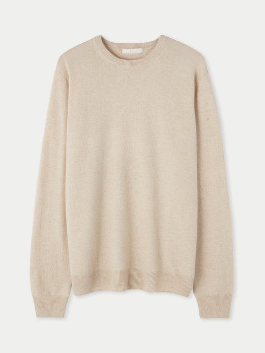 Pull col rond en Cachemire pour hommes Taupe - Gobi Cashmere