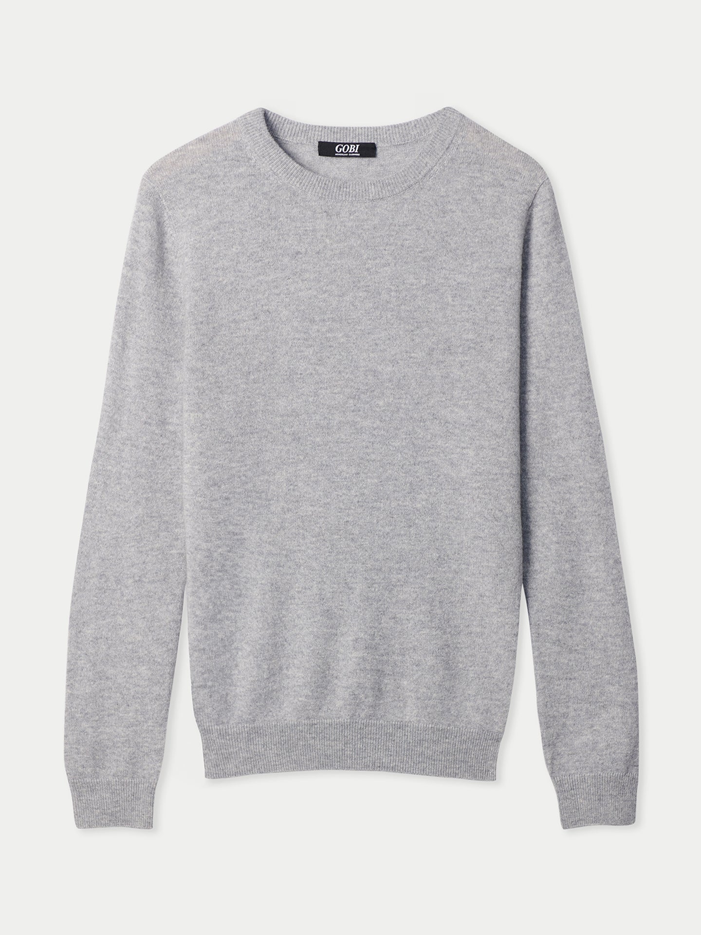 Men's Pure Cashmere Essential Crew Neck Sweater Dim Gray | Gobi Cashmere