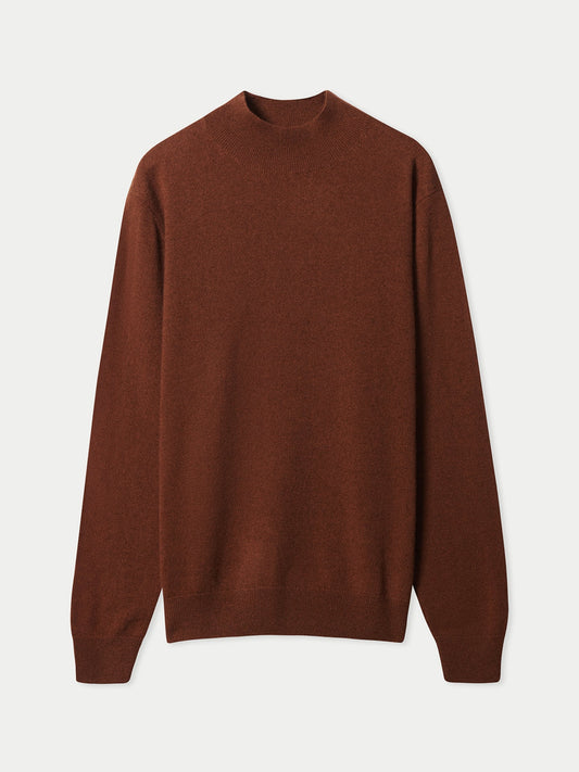 Men's Pure Cashmere Mock Neck Sweater Aztec | Gobi Cashmere