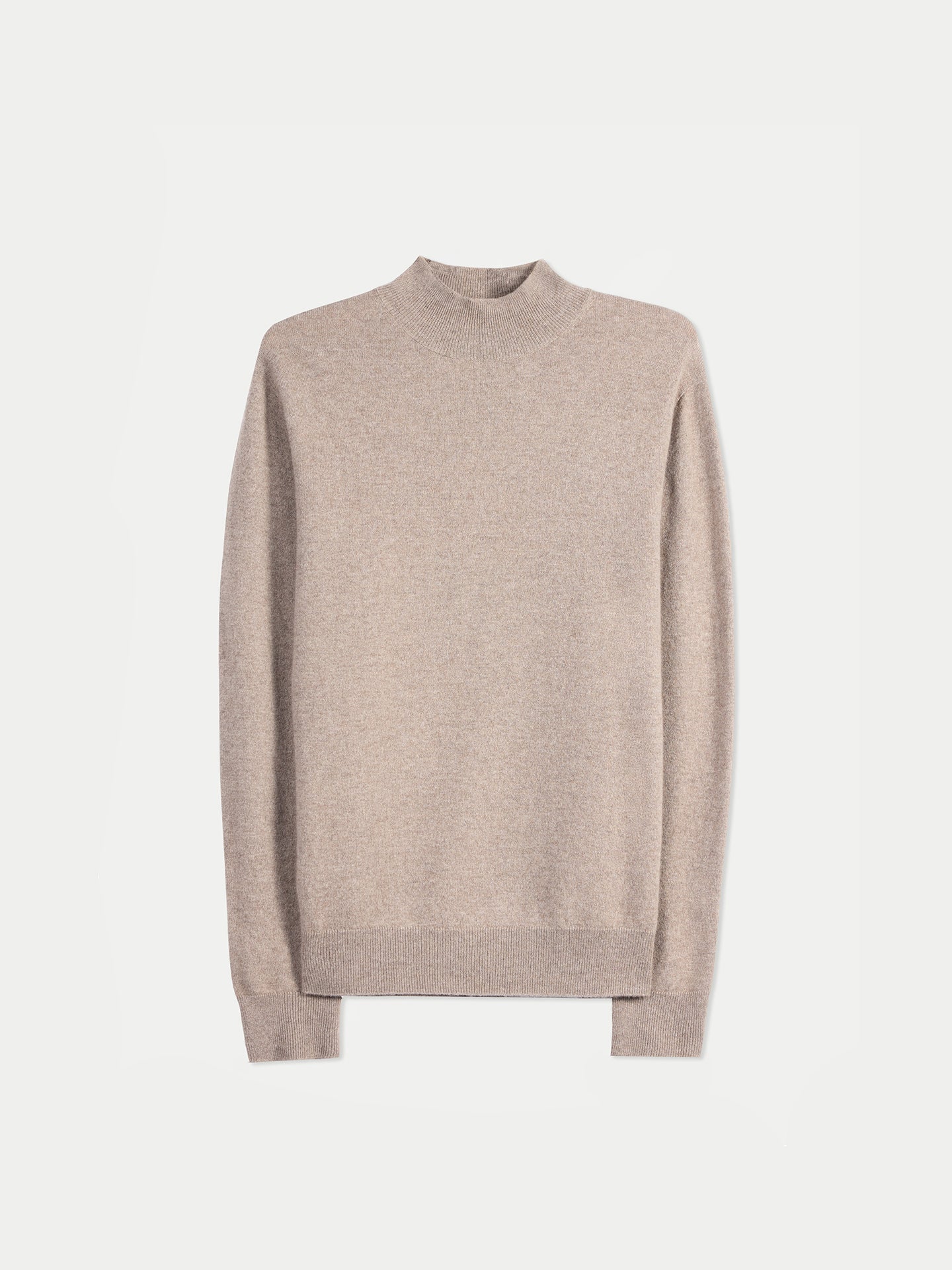 Pull col haut en cachemire Timeless homme couleur taupe | GOBI Cashmere