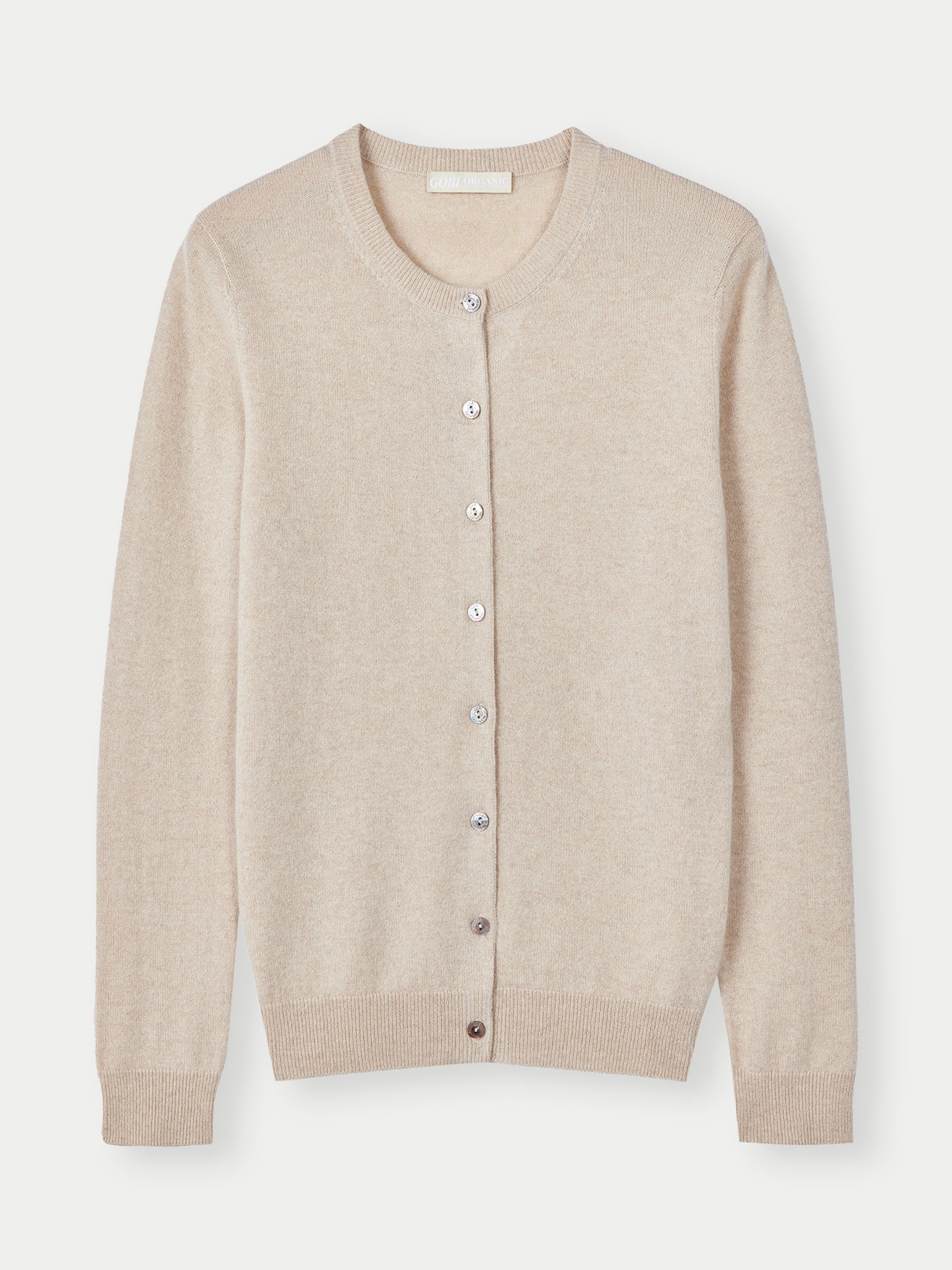 Cardigan col rond en cachemire Essential pour femmes Couleur Organique