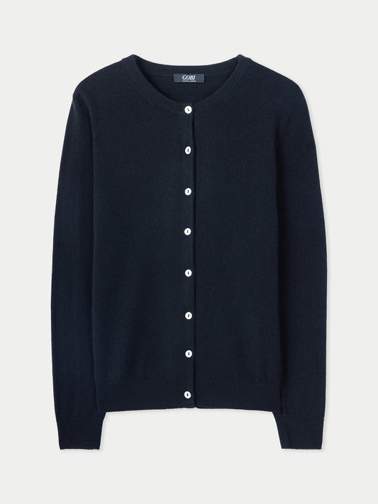 Cardigan col rond en cachemire Essential pour femmes