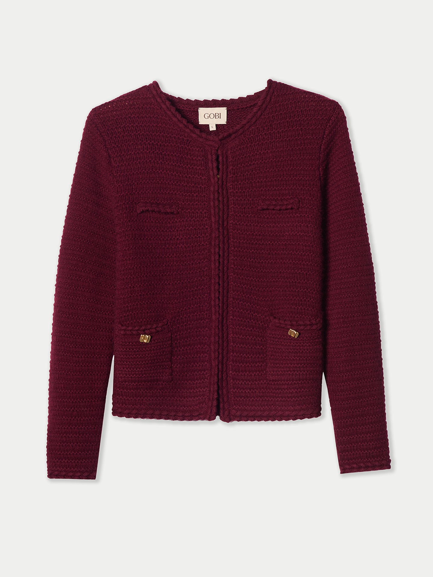 Cardigan Style Veste Cachemire Femme couleur rouge | GOBI Cashmere