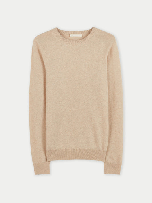 Pull col rond en Cachemire pour femmes Beige - Gobi Cashmere