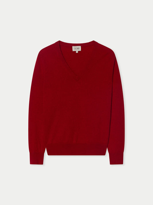 Pull en cachemire pour femme à col en V