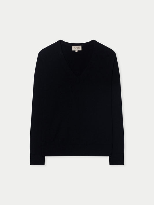 Pull en cachemire pour femme à col en V