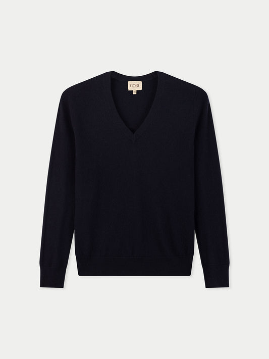 Pull en cachemire pour femme à col en V