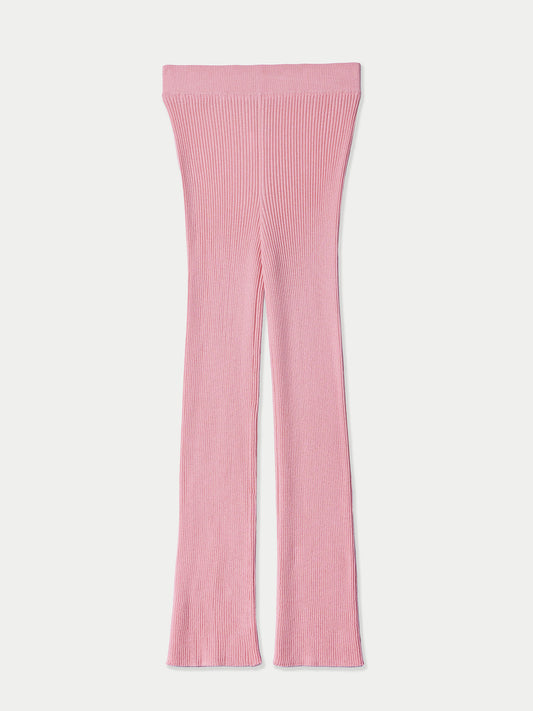 Pantalon en soie de cachemire à mailles côtelées