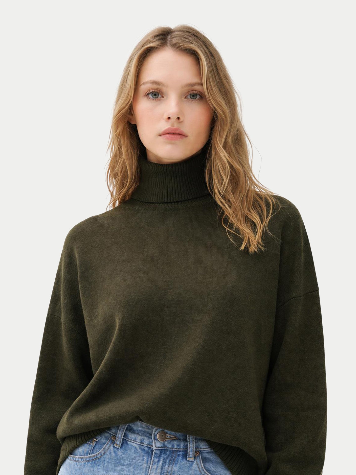 Pull en cachemire pour femme à col montant