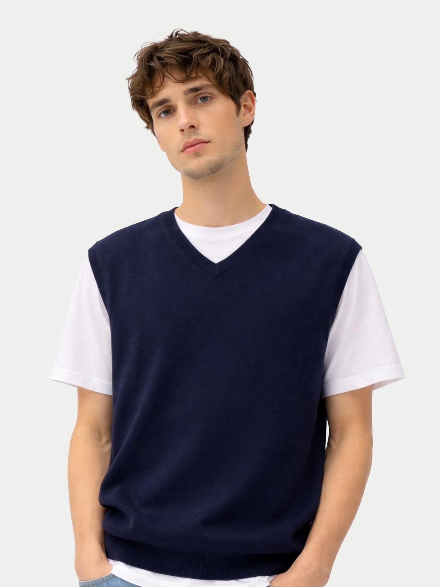 Gilet col en V en cachemire Timeless pour hommes