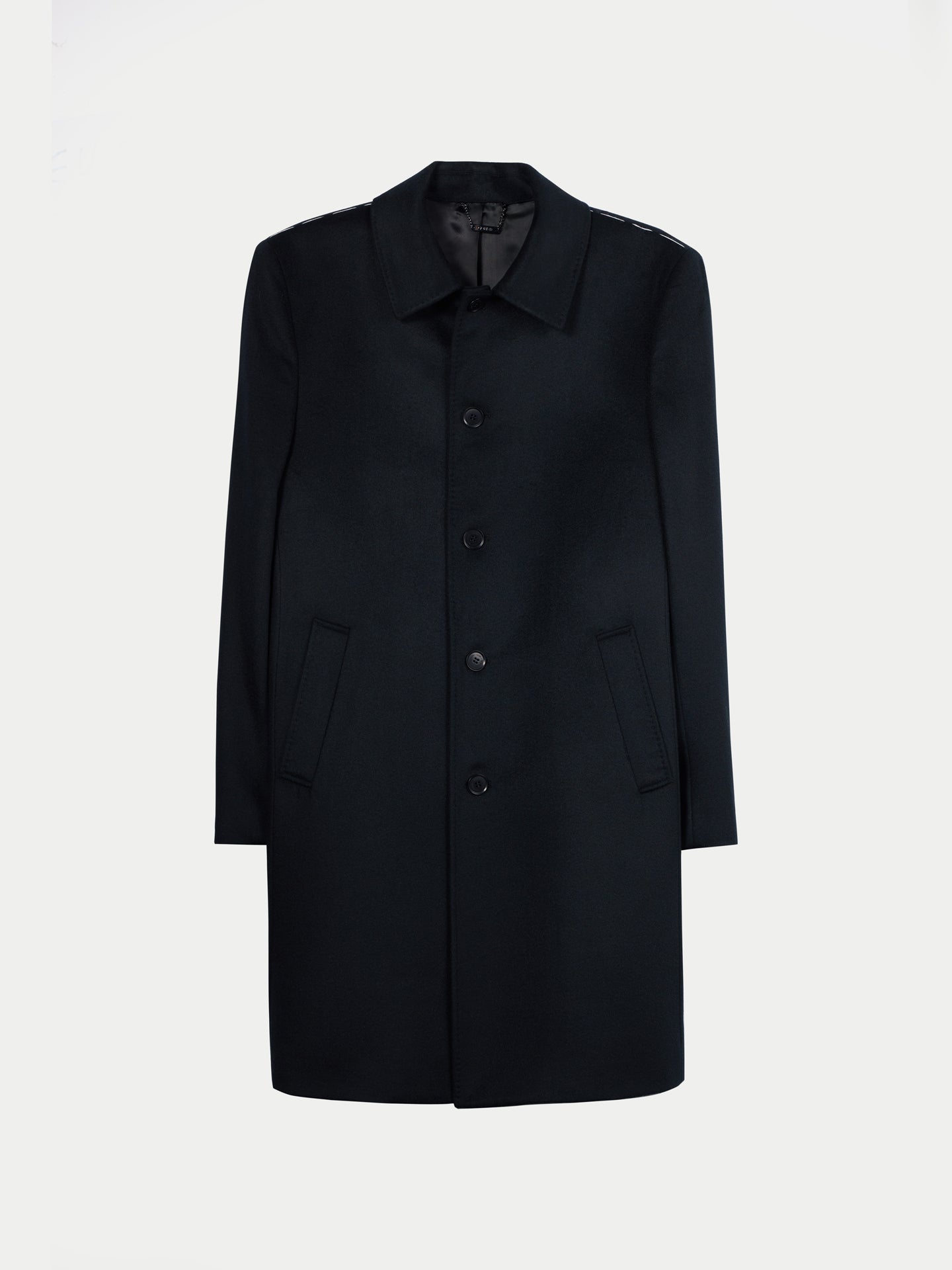 Manteau Homme En Cachemire Simple Boutonnage couleur noir | GOBI Cashmere