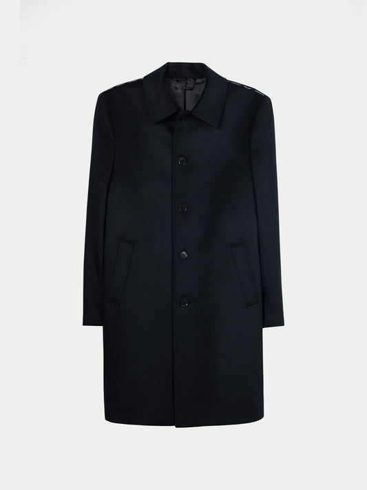 Manteau Homme En Cachemire Simple Boutonnage couleur noir | GOBI Cashmere