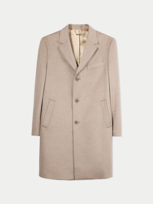Manteau Homme En Cachemire À Revers Classiques Couleur Organique Taupe - Gobi Cashmere
