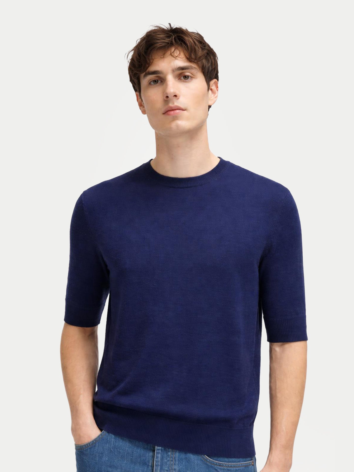 T-shirt en soie et cachemire