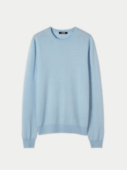 Pull col rond en Cachemire pour hommes Blanc - Gobi Cashmere