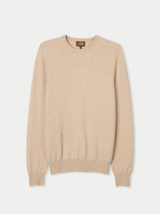 Pull Essentiel Cachemire Col Rond Beige | GOBI FR