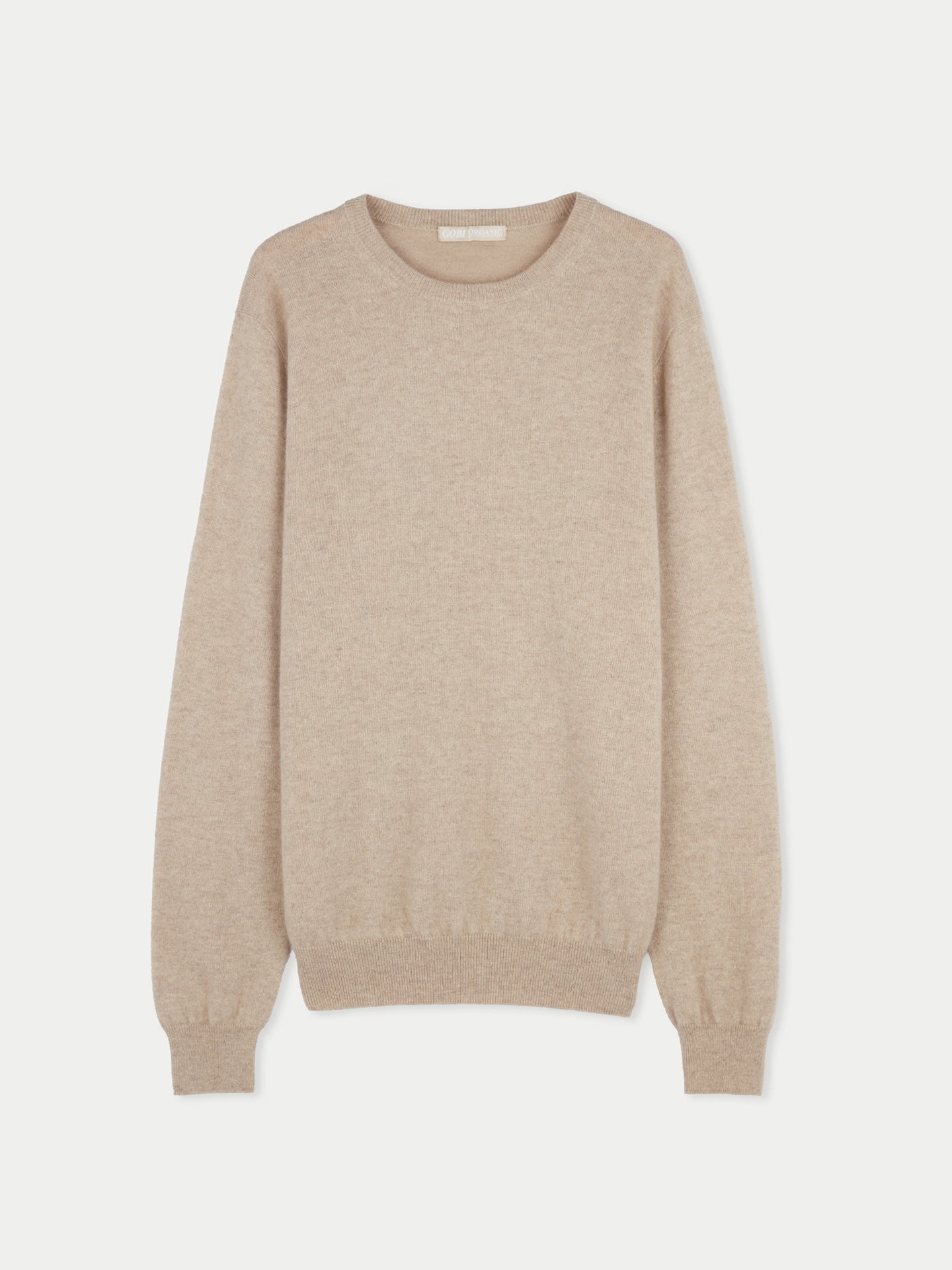 Pull col rond en Cachemire pour hommes Taupe - Gobi Cashmere