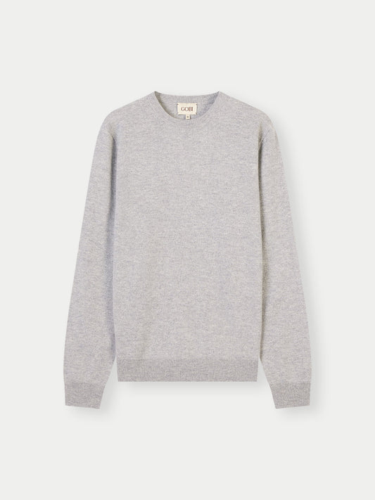 Men's Cashmere Essential Crew Neck Sweater High Rise - Gobi Cashmere