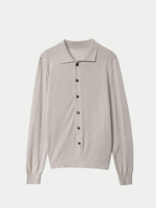 Cardigan à col roulé en cachemire et soie