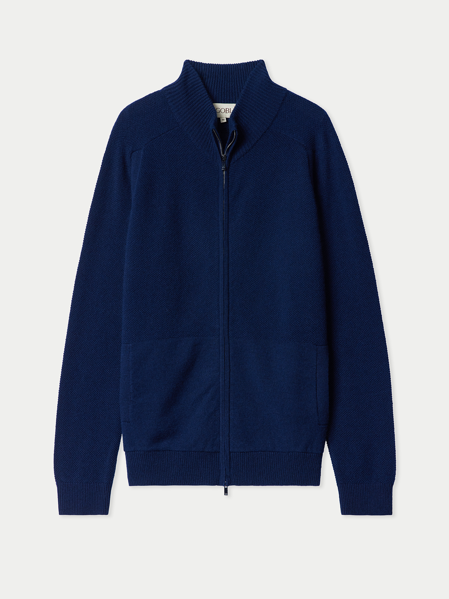 Cardigan en cachemire zippé à col montant
