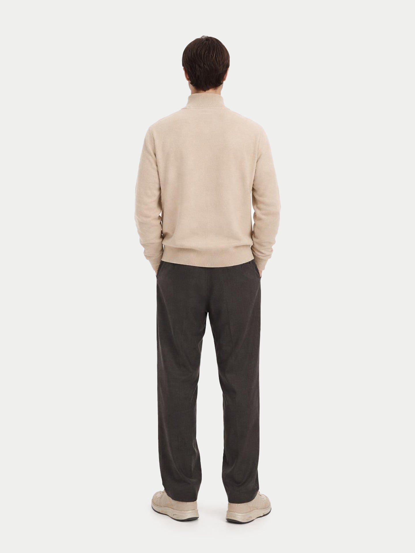 Cardigan zippé en cachemire Essential pour hommes Couleur Organique