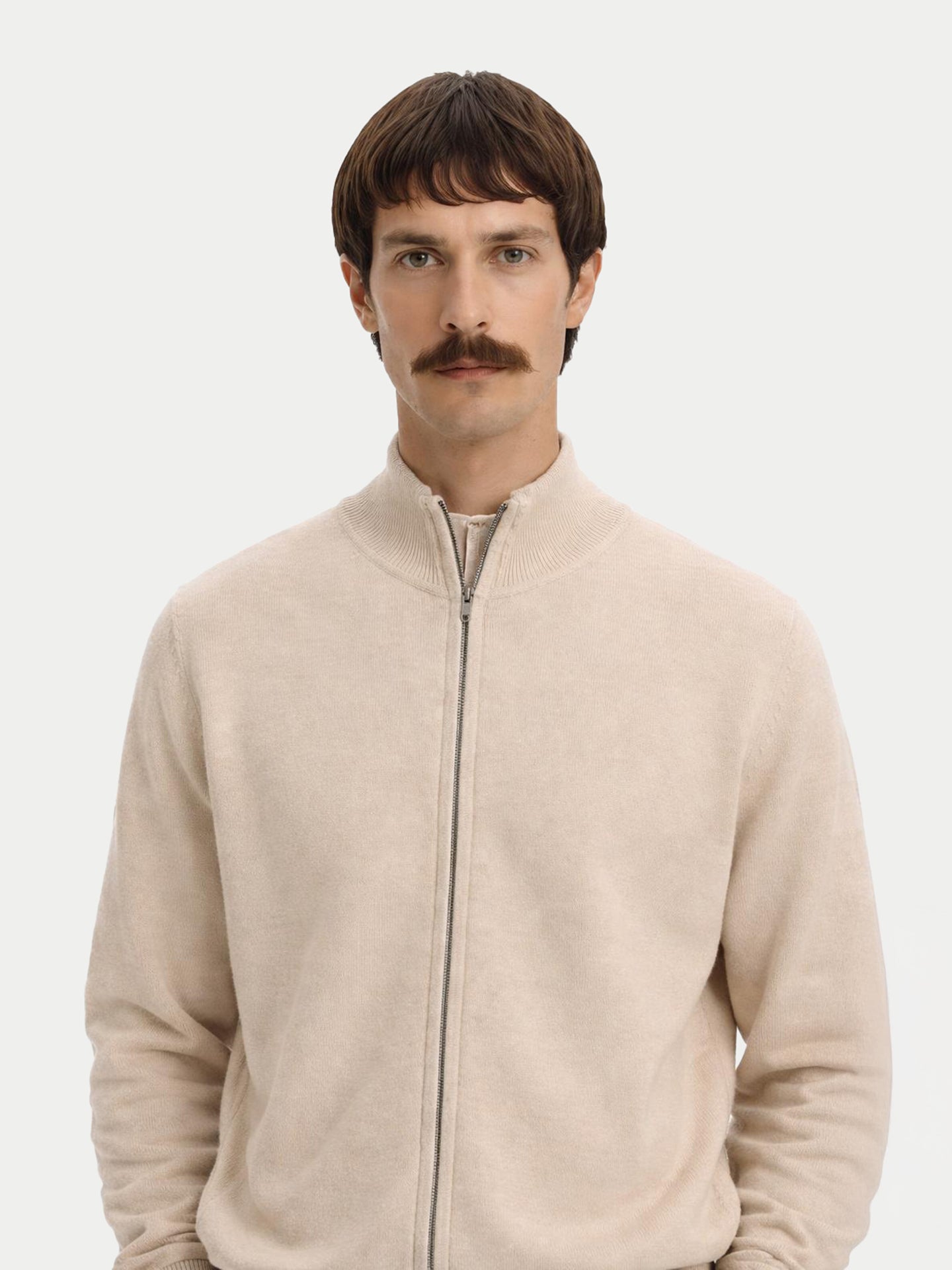 Cardigan zippé en cachemire Essential pour hommes Couleur Organique