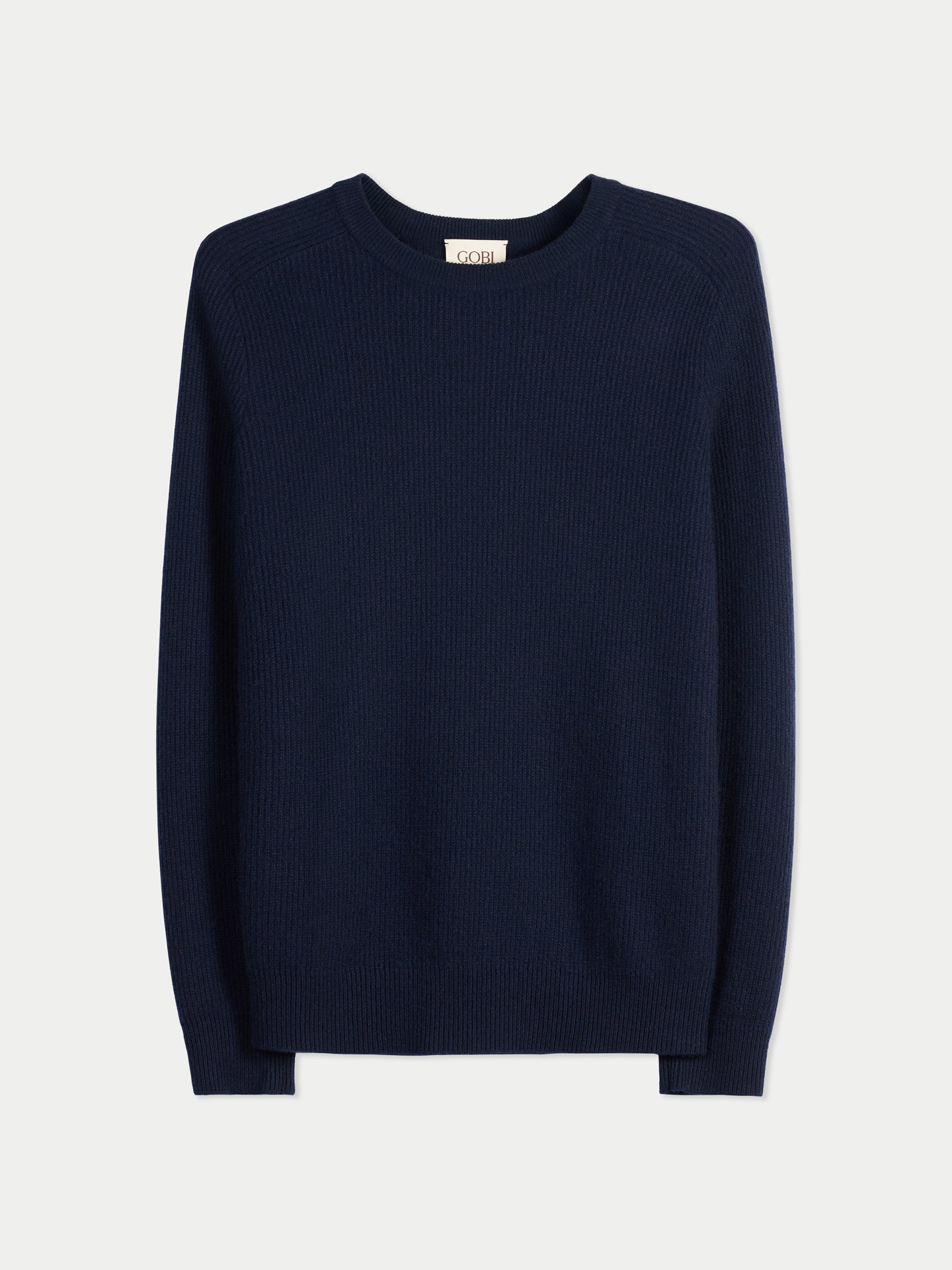 Men's Ribbed Cashmere Sweater color navy | GOBI Cashmere