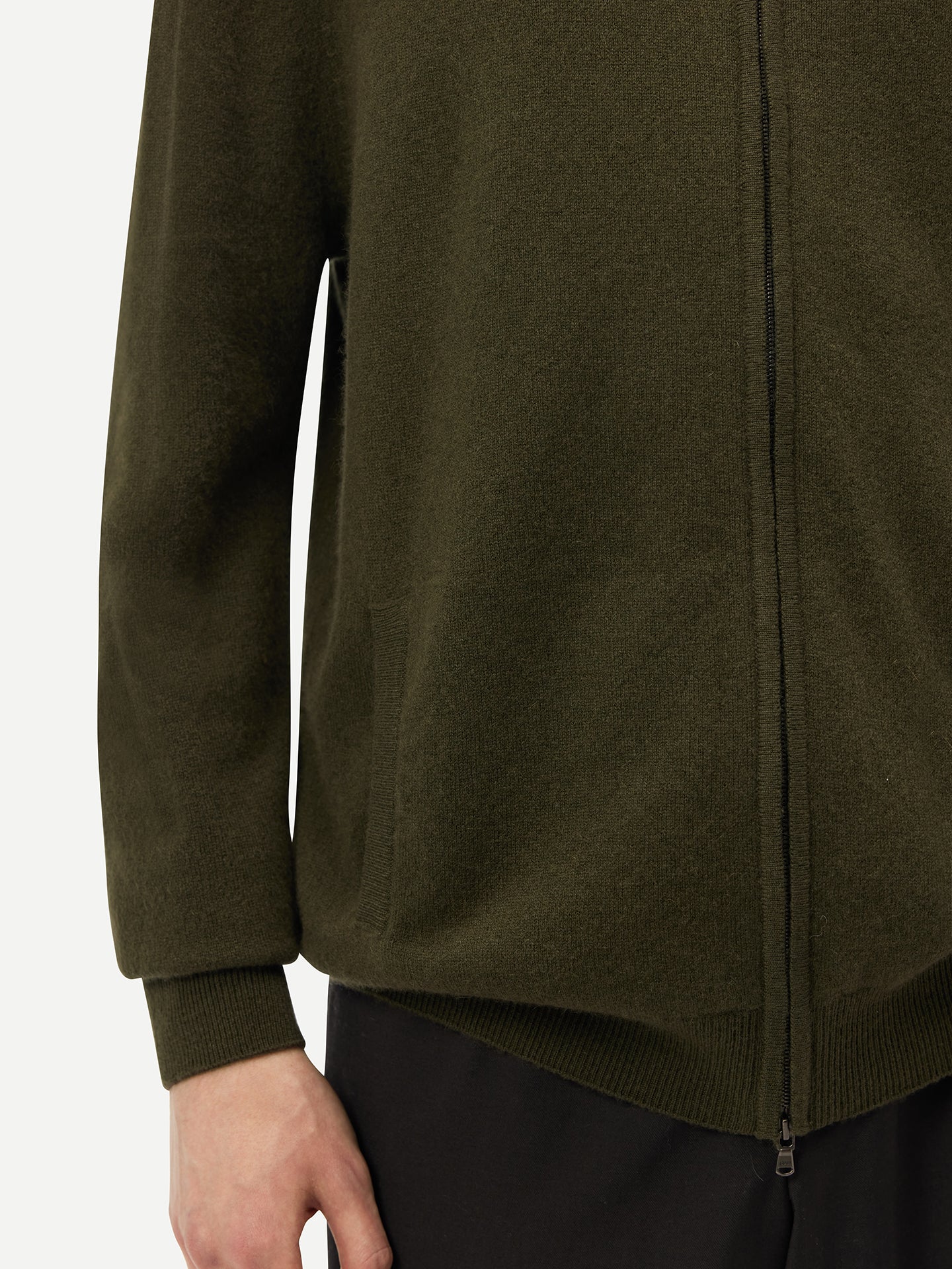 Cardigan à col montant en Cachemire pour hommes Vert - Gobi Cashmere