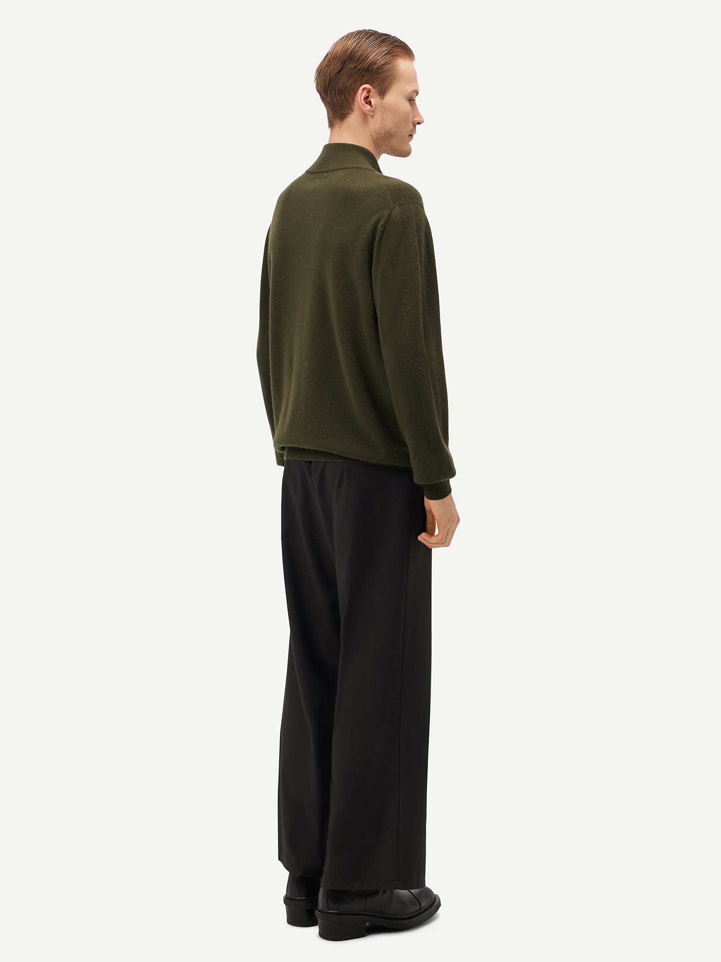 Cardigan à col montant en Cachemire pour hommes Vert - Gobi Cashmere
