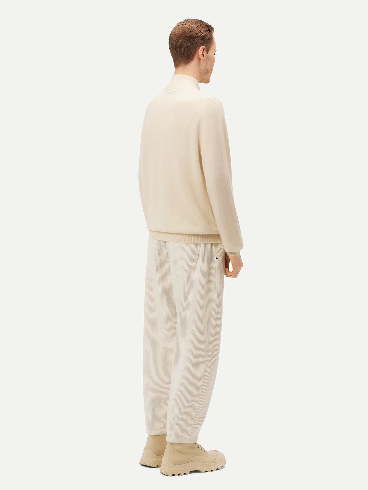 Cardigan à col montant en Cachemire pour hommes Blanc - Gobi Cashmere